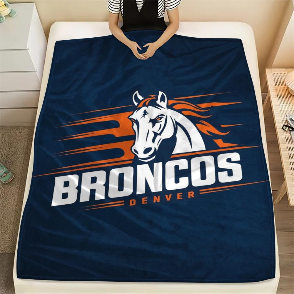 Denver Broncos Print Flannel Blanket, High quality Comfortable for All Seasons, Home Decor, Warmth and Comfort, Perfect for Christmas Gifts