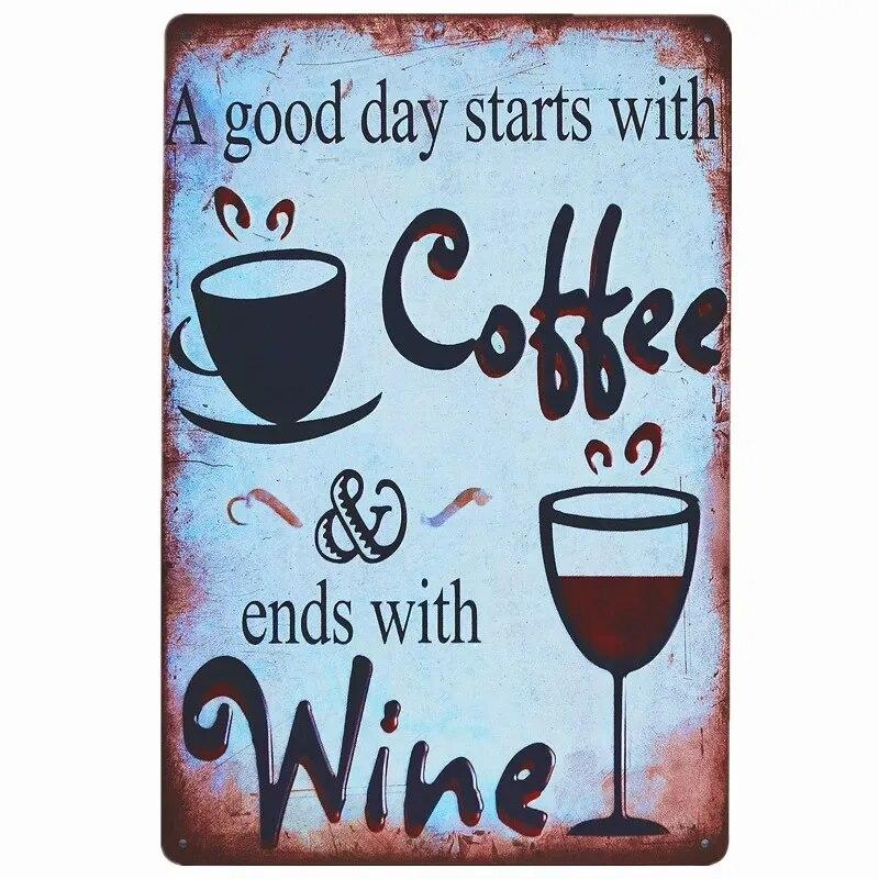 Vintage Metal Tin Signs Wall Decor Plaque Retro CafeArt Posters Kitchen Bar Pub Club Coffee Shop Plate Room Decoration