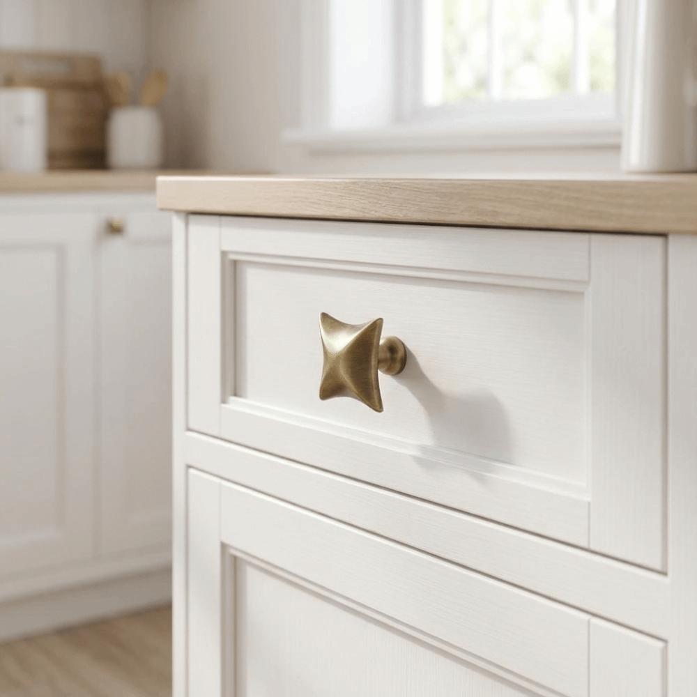 Zinc Zinc Zinc Alloy Cabinet Knobs Four Point Star Furniture Handles Storage Drawers