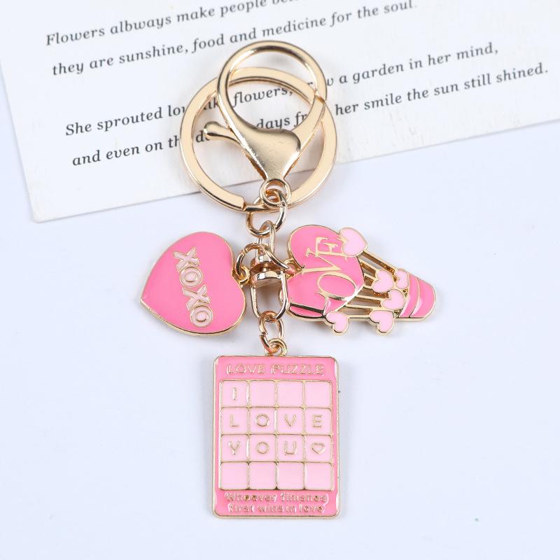 Женские и женские брелоки для ключей, держатели, украшения ко Дню святого Валентина, модные сумки в форме сердца, подвески, подарочные аксессуары