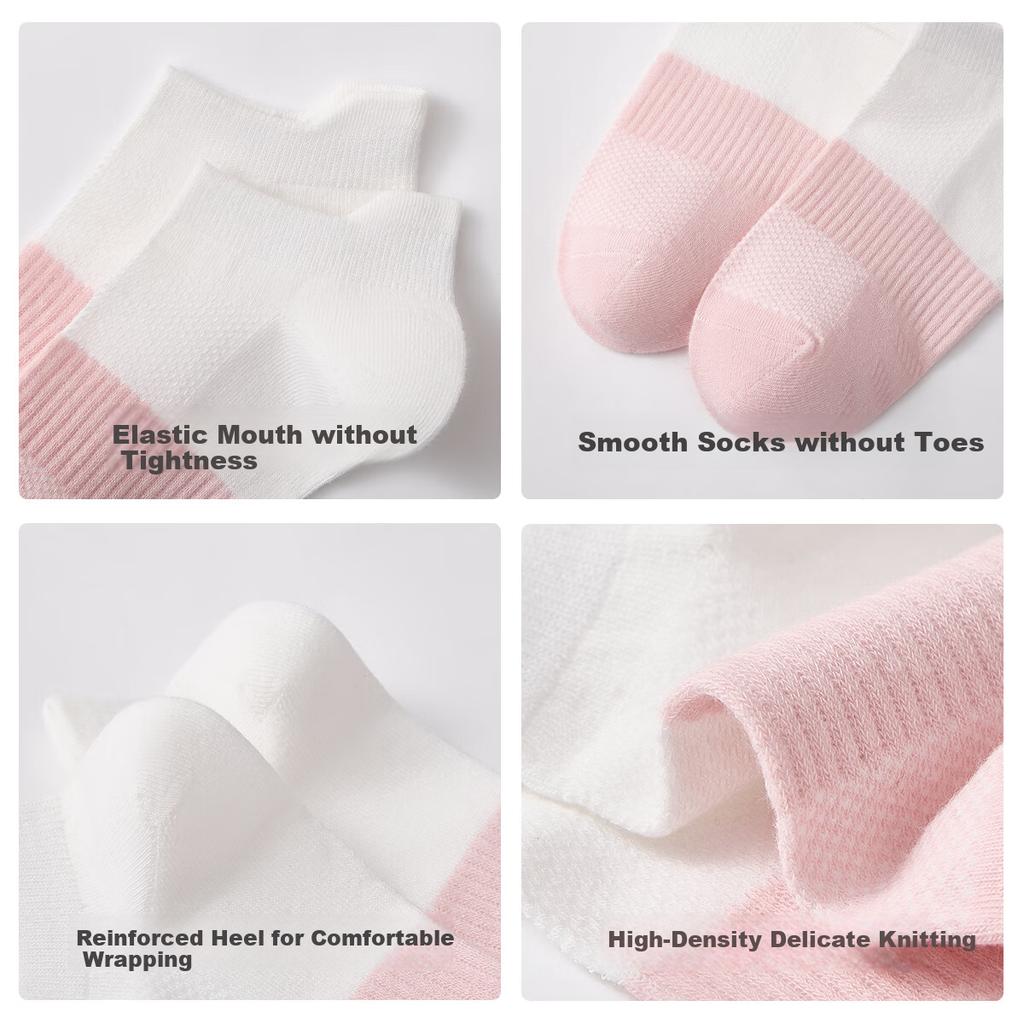 [10A ] Women's Socks, Spring And Summer, 100% Pure Cotton Short Socks, Breathable Invisible Socks, Boat Socks, Non-Slip Heel