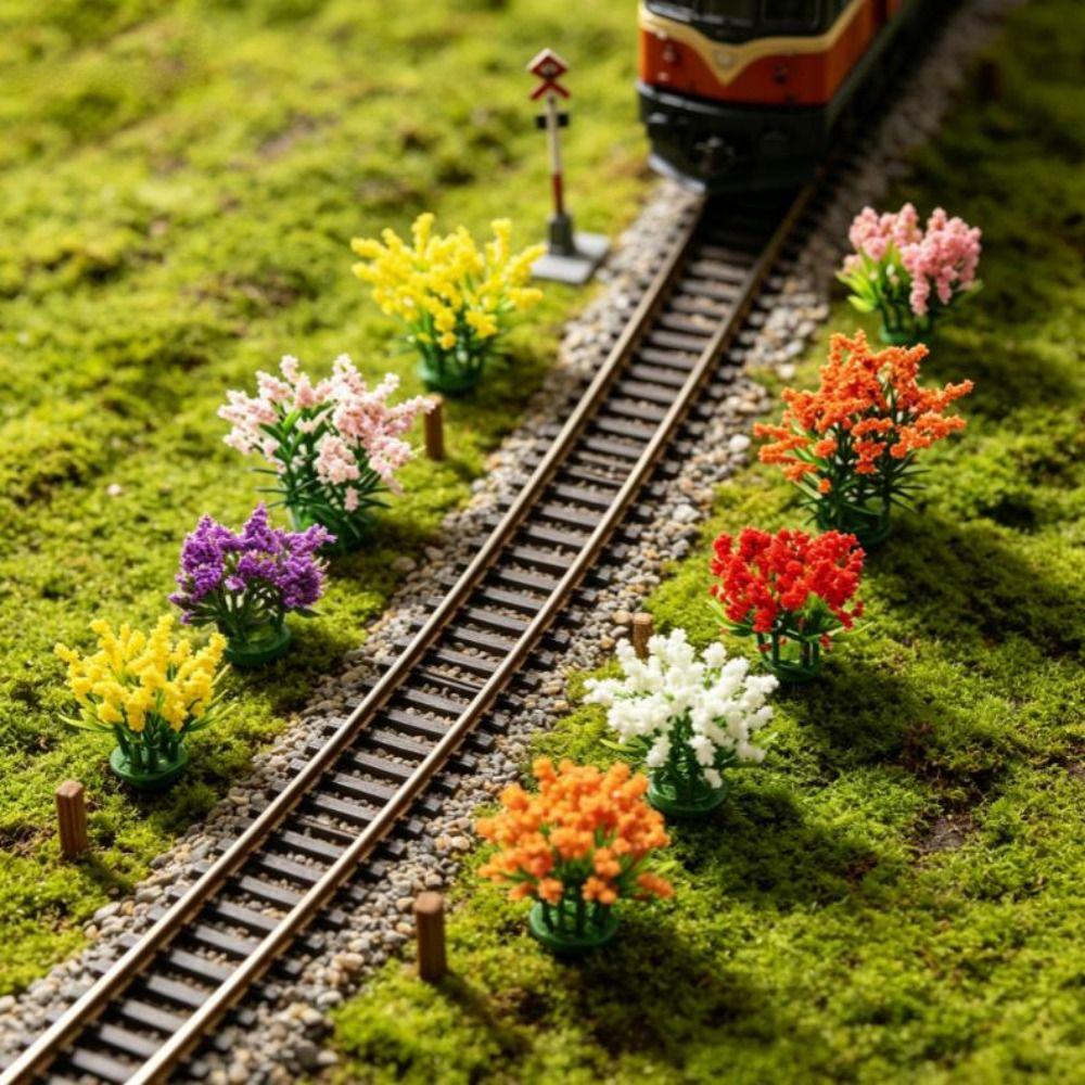 5pcs Plastic Miniature Flower Cluster Greenery Building Layout High Quality Grass Architecture