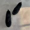 Sheepskin Version~ Genuine Leather Flat-bottomed Retro Lace-up Single Shoes Women's 2025 New One-pedal Lazy Loafers Small Leather Shoes