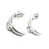 Les Trésors De Lily [M6219] - Silver Half Hoop Earrings 'Câlin' Silver White (rhodium-plated) - 15x3 Mm