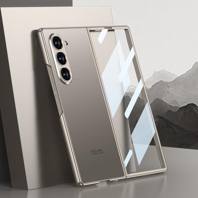 Модный чехол с покрытием, приятным на ощупь, для Samsung Galaxy Z Fold 7 6 5 4 3, защищающий от падений, с защитной пленкой для экрана