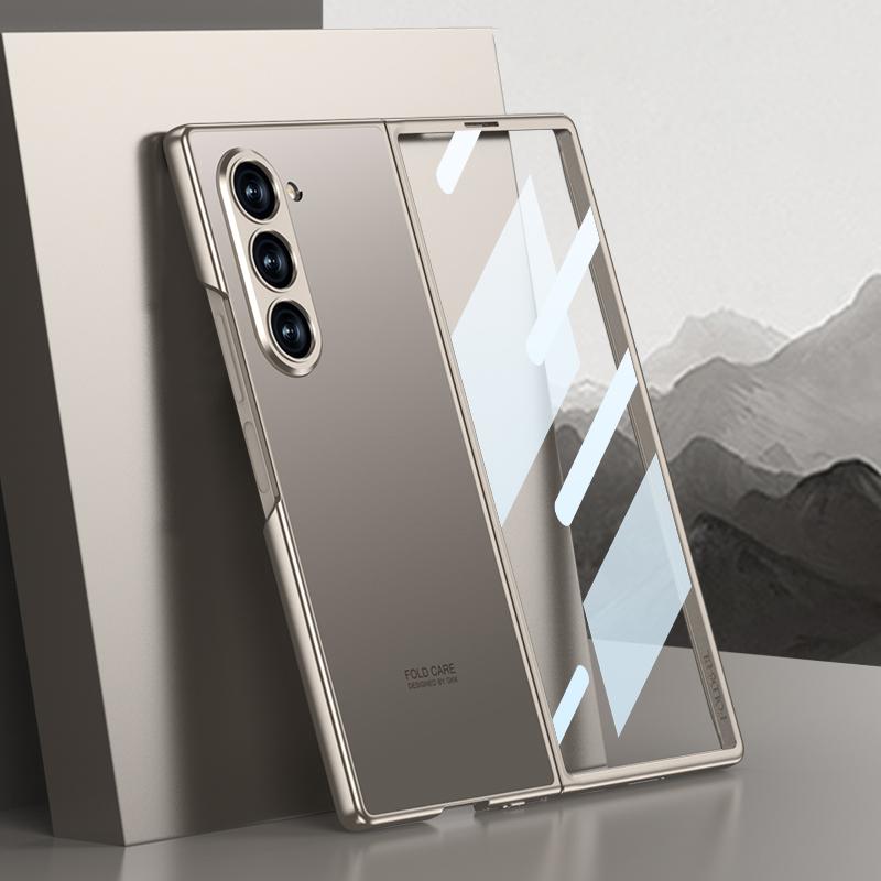 Модный чехол с покрытием, приятным на ощупь, для Samsung Galaxy Z Fold 7 6 5 4 3, защищающий от падений, с защитной пленкой для экрана