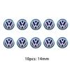 Abcd1 Для VW GTI Polo Golf Passat Tiguan Arteon Touareg CC Taigo Caddy Je 5/10 шт. 14 мм Металлические наклейки-логотипы на значок эмблемы брелока автомобиля
