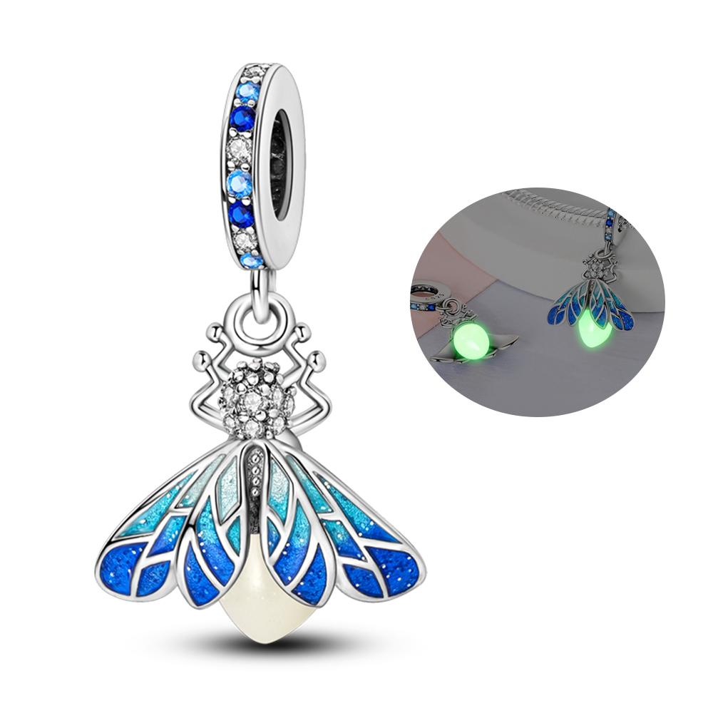 New Copper Charms Beads Blue Series Charm Pendants Fit Original Bracelets Diy Jewelry Gift For Woman