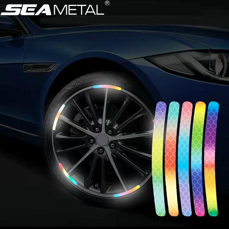 20 шт., водонепроницаемая светоотражающая наклейка на колесо автомобиля, светящаяся лента безопасности, универсальная ступица колеса