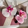 Набор из 2 французских цветочных заколок для волос с розовыми орхидеями, стильные заколки для волос для девочек, милые заколки по бокам, ювелирные изделия