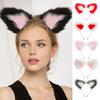 Плюшевый ободок с кошачьими ушками Прочный металлический ободок Универсальный дизайн Обруч для волос Реквизит для косплея Аксессуар для волос