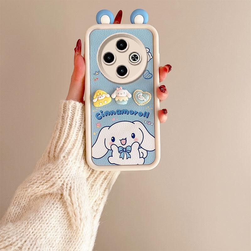 KEYSION Cute Ear 3D Cartoon Case for TECNO Spark 30C with Bracelet Soft Silicone Shockproof Phone Cover for TECNO Spark 30C