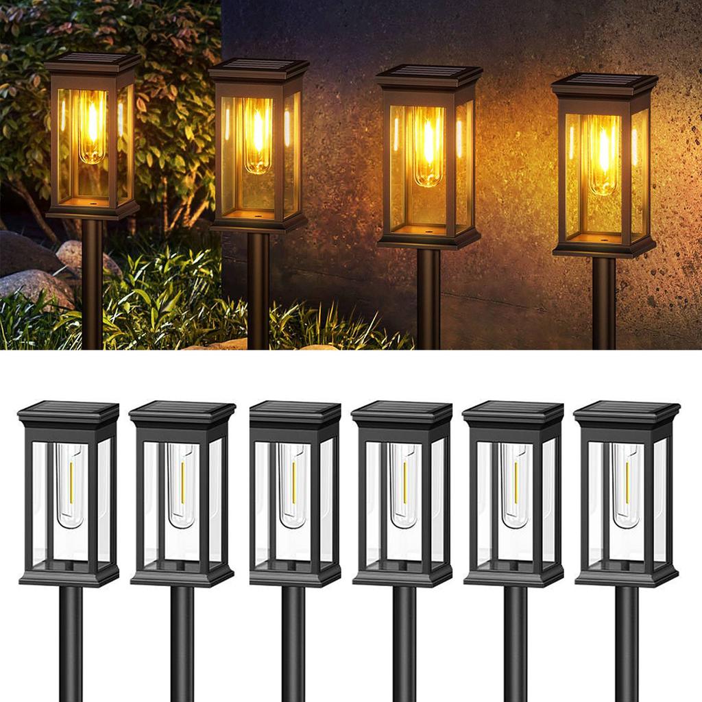 6 Pack Solar Pathway Lights Outdoor, Upgraded Solar Lights For Outside, Auto On/Off Solar Landscape Path Lights