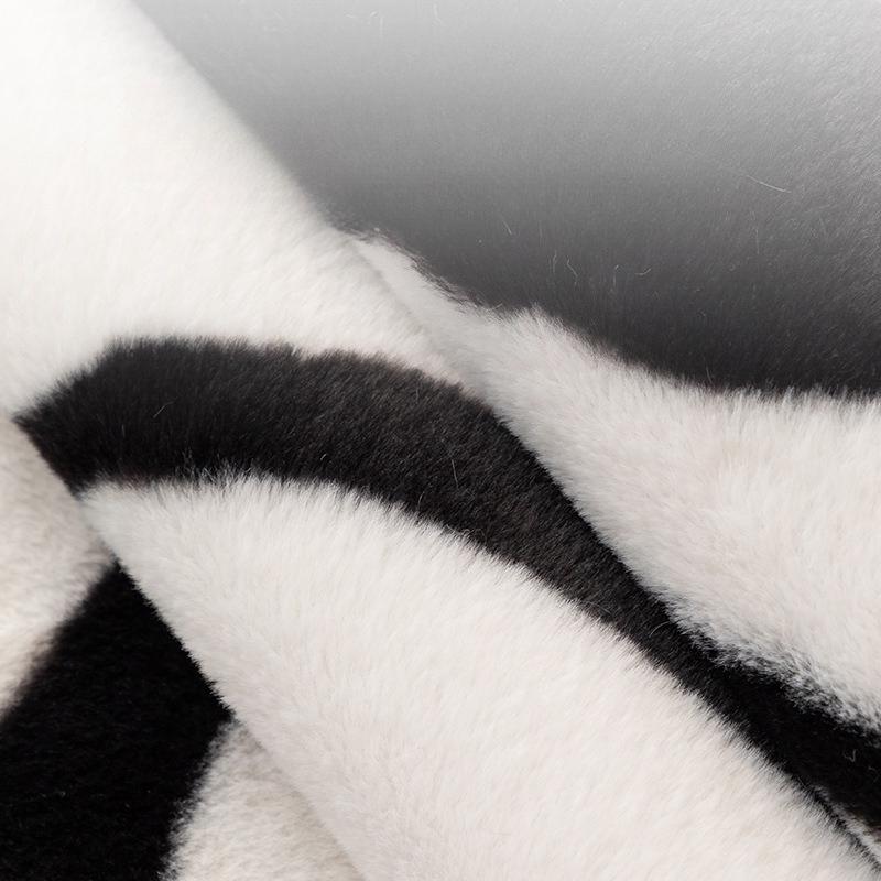 New Zebra Pattern Plush Sofa Mat Thick Anti Slip Warm Cushion for Autumn and Winter Home Decoration Couch Protective Cover Cloth