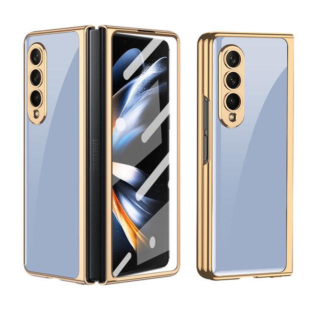 Роскошный чехол для телефона с гальванической рамкой для Samsung Galaxy Z Fold 4, защитный чехол для камеры Galaxy Z Fold4