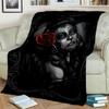 Horror Female Skull Dead Girl Gothic Blanket,Soft Throw Blanket for Home Bedroom Bed Sofa Picnic Travel Office Cover Blanket Kid