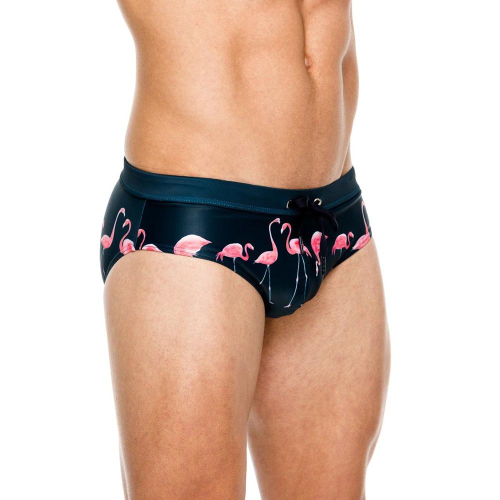 Flamingo Swim Brief Мужские сексуальные купальники Быстросохнущие купальные костюмы с подкладкой