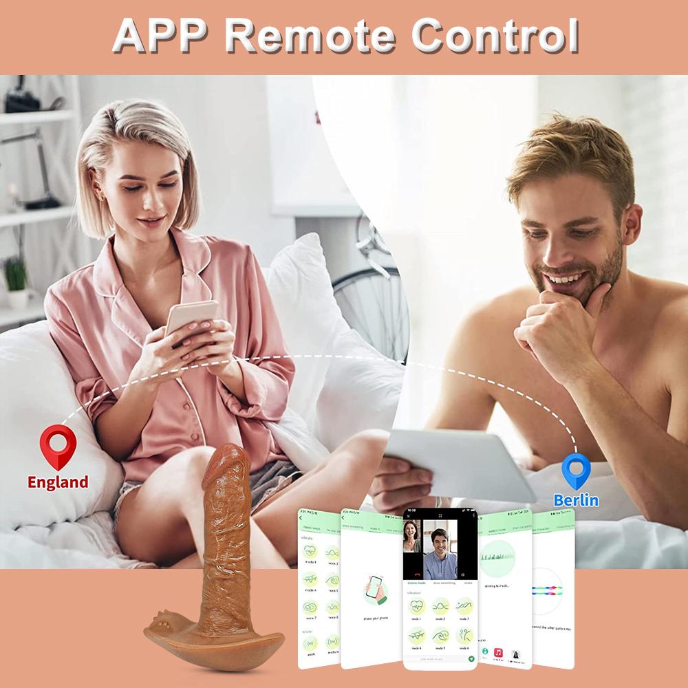 IPX7 APP Носимый фаллоимитатор-вибратор Женский массажер для точки G Секс-игрушка Реалистичный фаллоимитатор с подогревом Магнитная зарядка