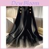 Private Fashion Black Mesh Spliced Midi Skirt With High Waist For Women