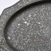 Utsuwa Roan Mino Ware "cadre" Oval Plate with Relief Pattern, Approx. 25 x 18 cm Diameter, Silver-Black, Iridescent, Made in Japan, Microwave Safe, 51