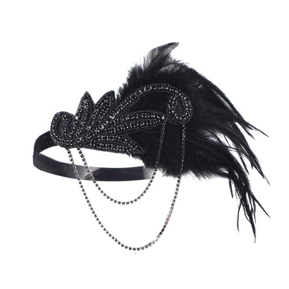 Feather Cosplay Headwear Sequin Hair Accessories Vintage Feather Headband