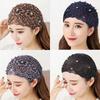 Beaded Headband: Women's Hollow Breathable Lace Wide-Brim Headscarf & Forehead Protector Hair Tie.