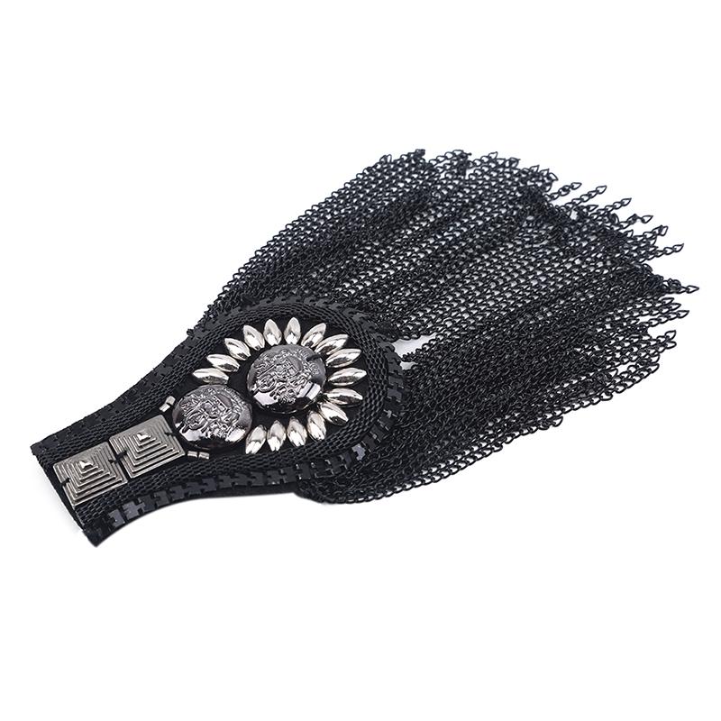 British Style Brooch Small Suit Shoulder Strap Multi Tassel Rivet Epaulet Epaulette