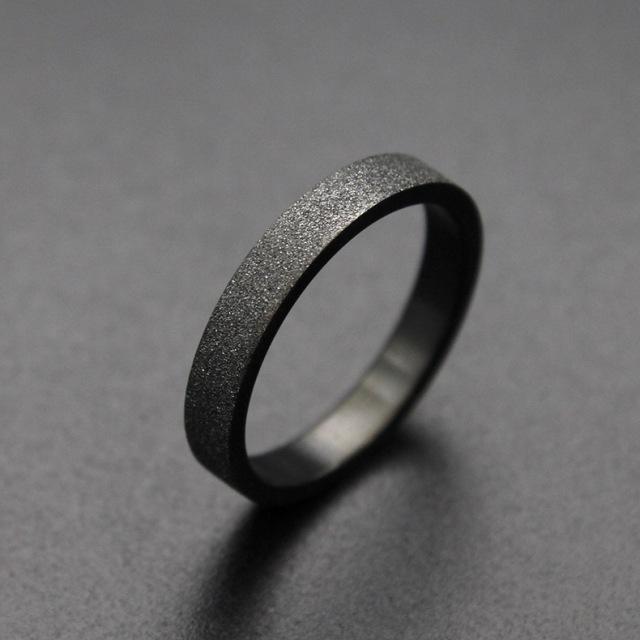 Simple 3mm 5mm Woman Men's Couple Black Titanium Ring Matte Finished Finger Ring Jewelry for Male Wedding Bands Gift