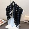 Luxury Polka Dot Print Square Scarf Women Cotton Linen Feeling Hairband Neckerchief Tie Female Headband Foulard
