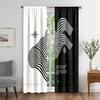 Abstract Vector Geometric Line- Art Blackout Window Curtain for Living Room Bedroom Bathroom Kicthen Door Cupboard Decor Hooks