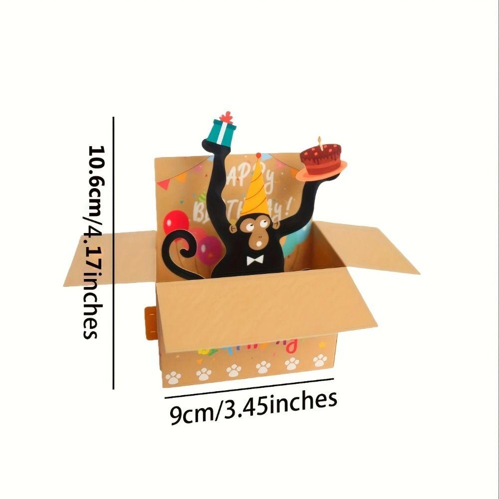 3D Character Design Pop-Up Card Heart Balloons Humorous Card Hilarious 3D Card Gift