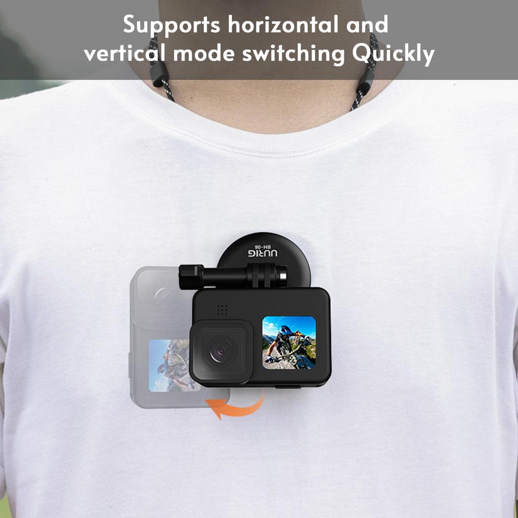 UURIG BH-06 Магнитный держатель для спортивной камеры на шею, быстросъемное крепление с винтовым адаптером 1/4 дюйма