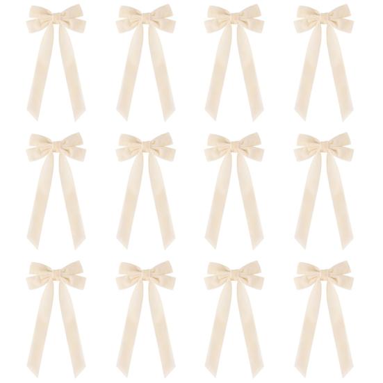 12 шт. Рождественские бархатные банты, деревенские винтажные бархатные ленточные банты для DIY поделок, упаковки подарков, гирлянды для елки, венка, рождественского украшения