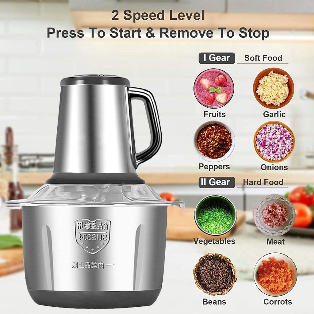 500 Вт 3 скорости 6 л Электрическая мясорубка Овощерезка Фаршемешалка Кухонный комбайн Измельчитель Слайсер 304 Нержавеющая сталь 220 В/50 Гц