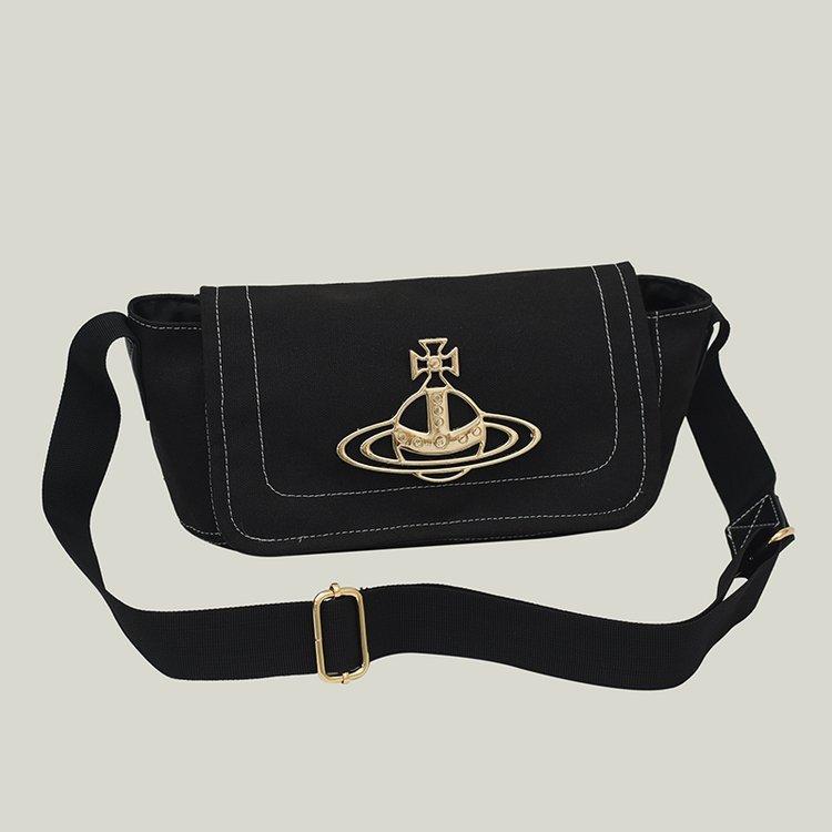 Vintage Bags Bags Queen Mother West Bags 2025 New Saturn Big Logo Canvas Bag One-shoulder Crossbody Women's Bag