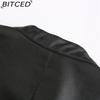 BITCED Rivet Fashion Стойка Кожаная Куртка Однотонная Повседневная Куртка для Женщин Весна/Осень Верхняя Одежда