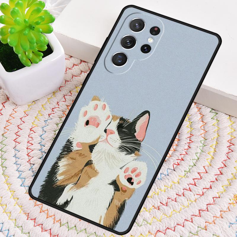 Милый Мультяшный Кот Чехол для Телефона для Samsung Galaxy note 10 pro S26 Ultra S23 S24 FE S25 S21 S22 PLUS противоударный Чехол