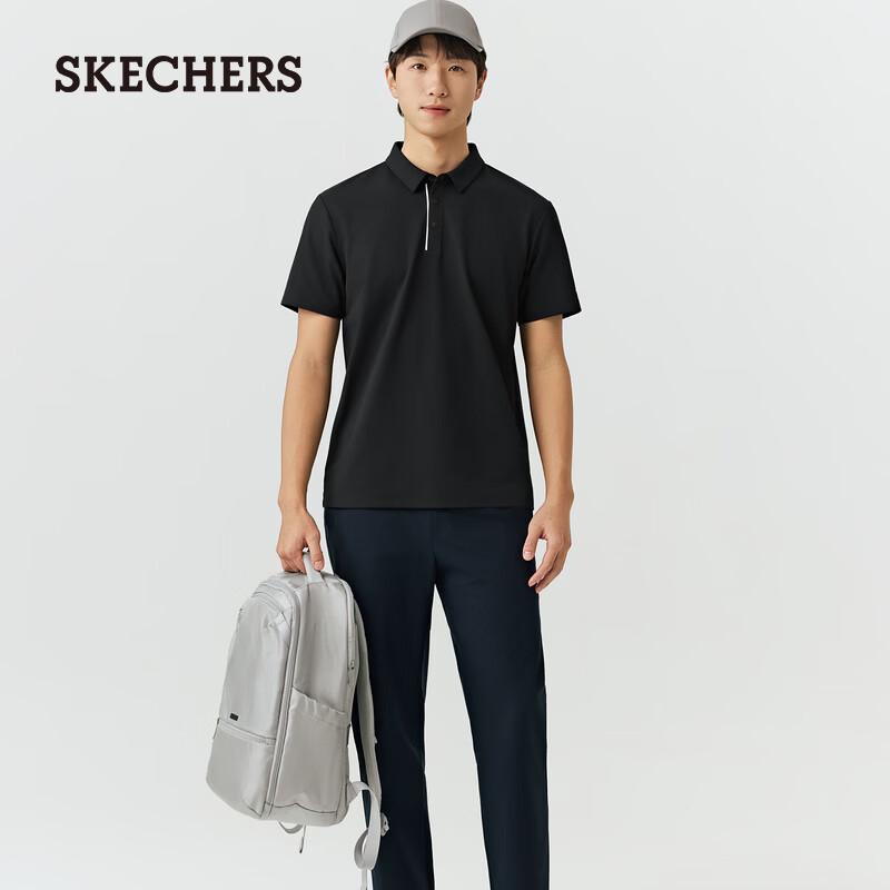 Skechers Мужская быстросохнущая вязаная жаккардовая рубашка-поло