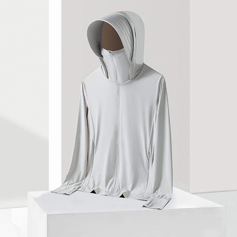 Summer ice silk sunscreen clothing men's and women's light and breathable fishing clothing UPF10 + UV protection jacket LOGO