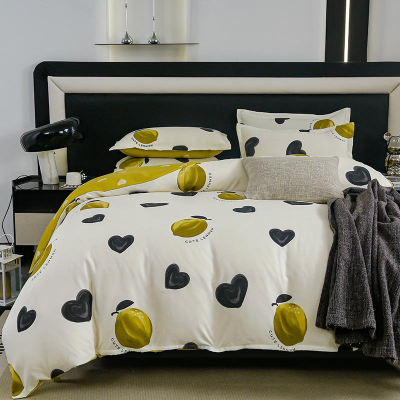 Комплект из четырех предметов из плотного хлопка с потертостями, комплект из 4 простыней и одеял, комплект из трех предметов для общежития