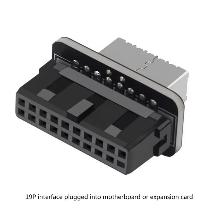 USB 3.0 Type-E Female на 19-Pin Male Адаптер для Внутреннего Подключения к Материнской Плате - Вертикальный Разветвитель для Type C