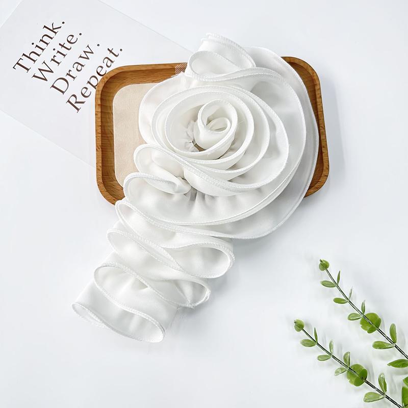 1 шт. аппликация для шитья из полиэстера, сотня сложений кружева, нашивка в виде розы, 3D, большая наклейка на ткань с цветком, ручная работа, 30x16 см