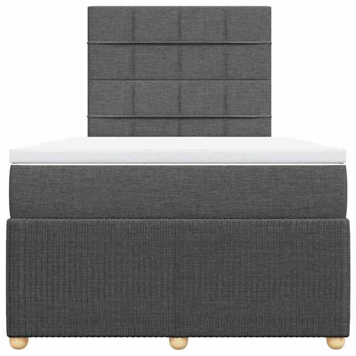 Maison Exclusive - Sommier à lattes de lit avec matelas gris foncé 120x190cm tissu