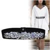 Crystal Waist Seal Decorative Dress With Rhinestone Inlay On The Outside, Elegant Women'S Waist Inlaid Diamond Belt