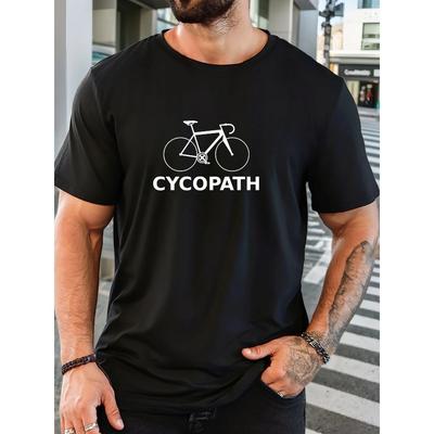 Мужская летняя повседневная футболка с коротким рукавом и круглым вырезом с принтом CYCOPATH