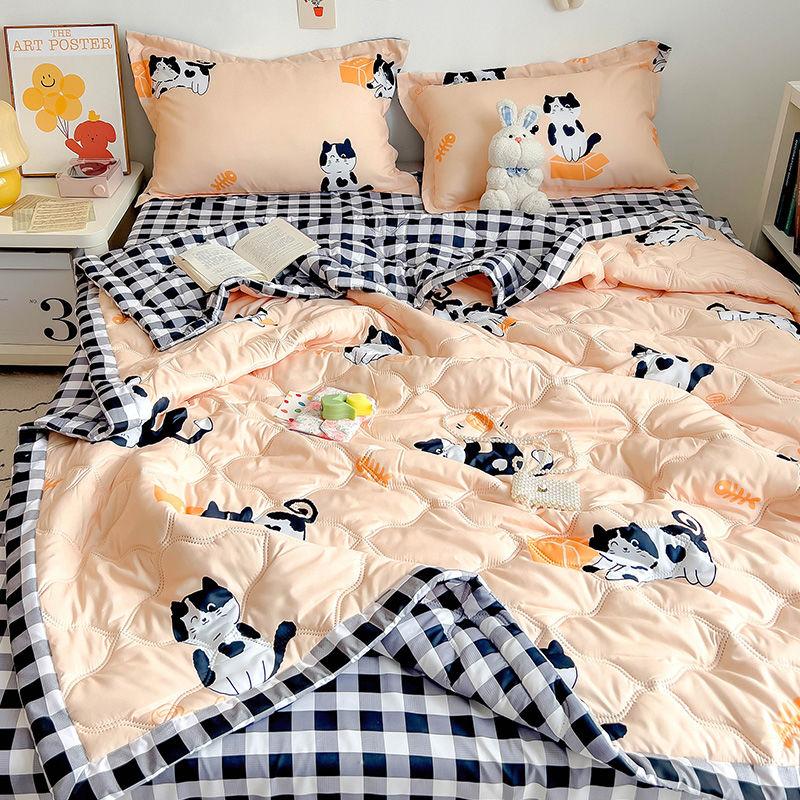 Детское летнее одеяло с рисунком фруктов, красочное одеяло для взрослых, механическая стирка, кружевное стеганое одеяло с цветочным рисунком, тонкие одеяла, крутые одеяла