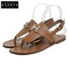 Beautiful Item Gallery H Motif Leather Thong Sandals for Women Brown Size 37 Shoes 37 BrownUsed