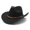 Western Cowboy Woolen Cowboy Top Hat Men'S And Women'S Curled Edge Knight Hat Jazz Hat Felt Hat