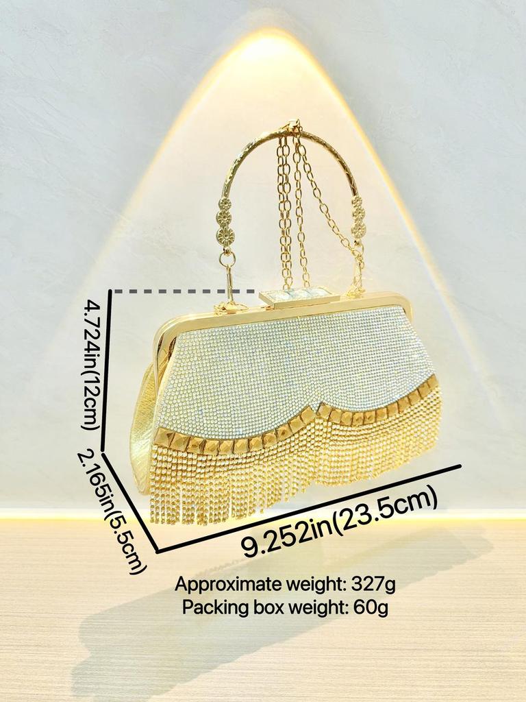 Glam Tassel Rhinestone Evening Handbag