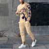 Men's Long-sleeved Set 3D Printed Lion Animal Pattern Fashion Casual Street Wear Crewneck Sweatshirt And Trousers Jogging Suit